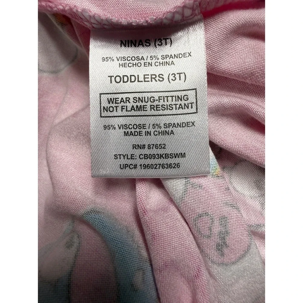 Care Bears Toddler Girls 3t Pink Viscose One Piece Pajamas Zip Front Sleeper NWT